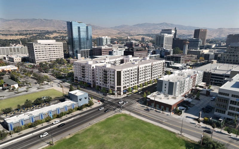 Aerial view of Broadstone Saratoga in Boise