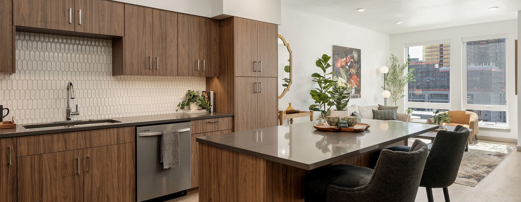 kitchen with an island