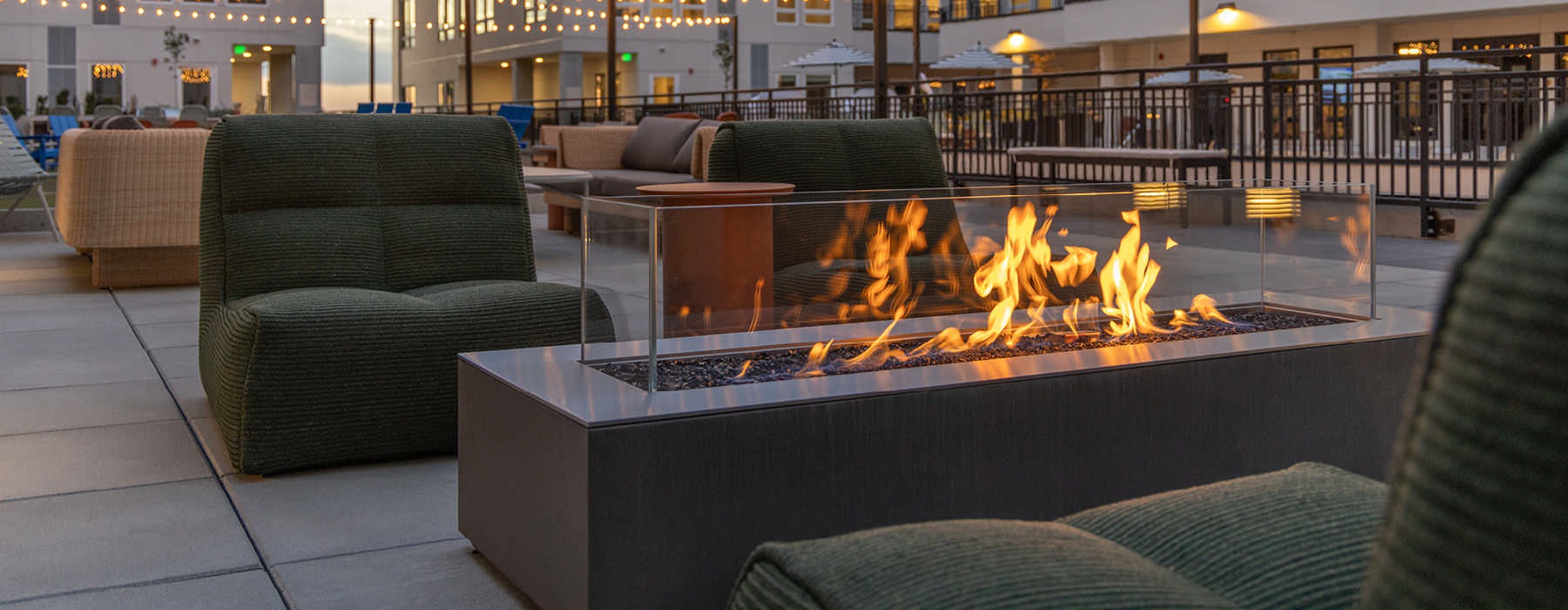 outdoor fire pit with seating
